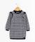 Robe manches longues 100% coton fille Fond naturel raye indigo 2 - vertbaudet enfant 