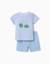 Pyjama en coton avec imprimé alligator Bleu clair 1 - vertbaudet enfant 