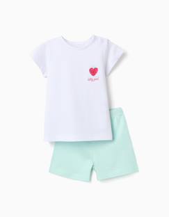 Bébé-Pyjama, surpyjama-Pyjama en coton à manches courtes et imprimé cœur