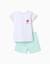 Pyjama en coton à manches courtes et imprimé cœur Blanc 1 - vertbaudet enfant 