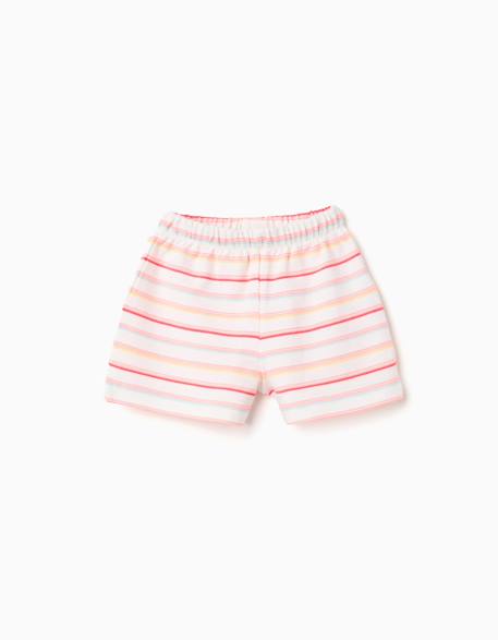 Bébé-Short-Short en coton à rayures et taille élastique