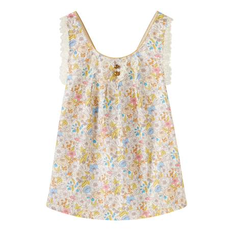 Fille-Blouse  fleurie liberty   à bretelles croisées  anaïs