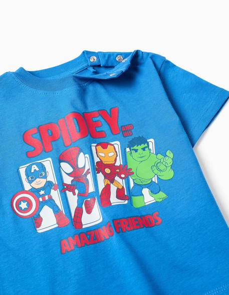 T-shirt en coton avec imprimé spidey & friends Bleu 3 - vertbaudet enfant 