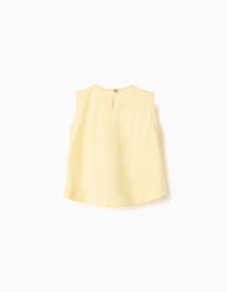 Débardeur en coton avec imprimé cerise Jaune clair 2 - vertbaudet enfant 