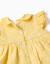 Robe en coton avec broderie et volants b&s Jaune clair 3 - vertbaudet enfant 