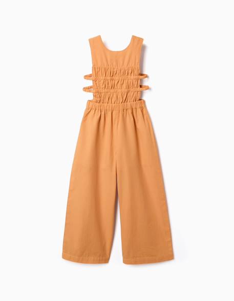 Combinaison sans manches en coton avec ouvertures latérales Jaune foncé 1 - vertbaudet enfant 