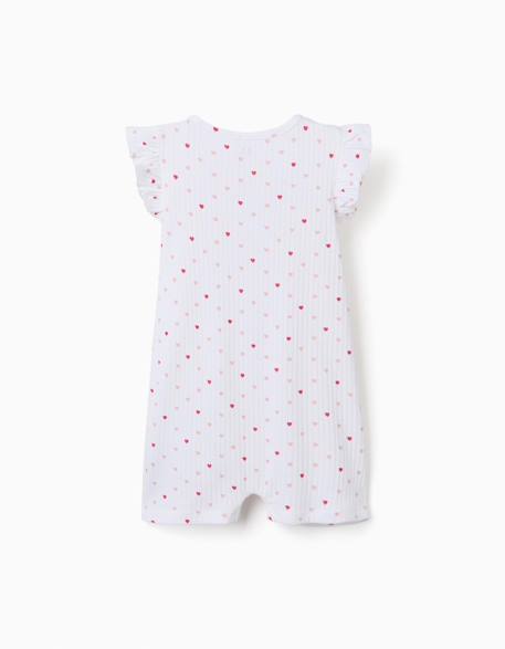 Combishort côtelé avec motif cœur Blanc 2 - vertbaudet enfant 