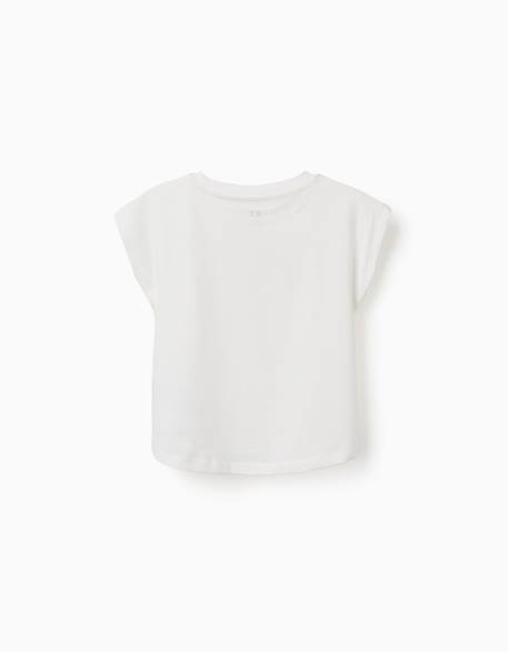 T-shirt en coton avec imprimé d'été Blanc 2 - vertbaudet enfant 