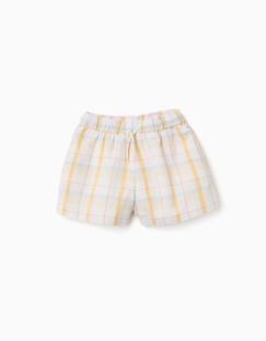 Short en coton à carreaux avec cordon de serrage b&s  - vertbaudet enfant