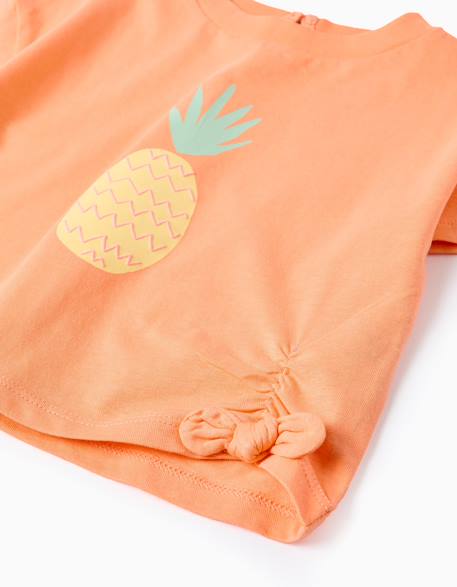 T-shirt en coton avec imprimé ananas Orange 3 - vertbaudet enfant 