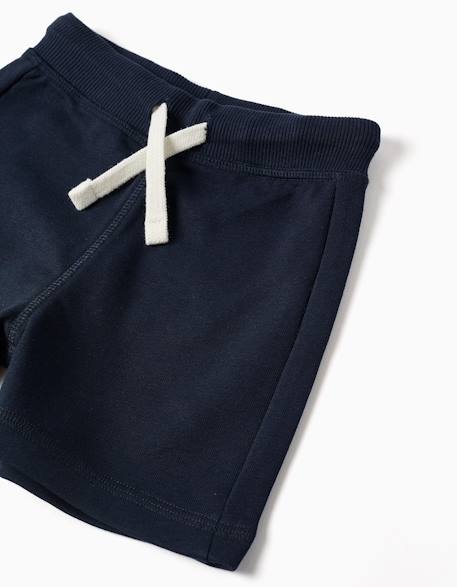 Short en molleton avec cordon de serrage Bleu foncé+Gris clair+Orange sombre 3 - vertbaudet enfant 