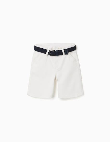 Garçon-Short midi en sergé avec ceinture