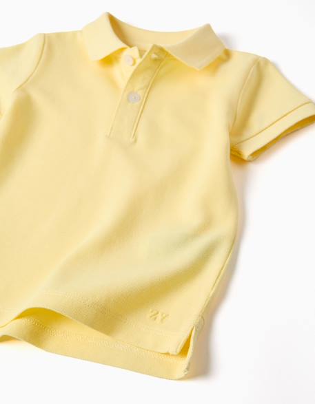 Polo en coton, à manches courtes, boutons Blanc+Bleu+Jaune clair+Orange sombre 11 - vertbaudet enfant 