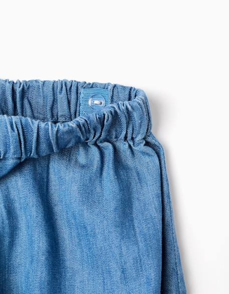 Ensemble t-shirt en coton et short en jean Jaune clair 4 - vertbaudet enfant 