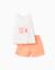 Débardeur à imprimé + short en coton Blanc 1 - vertbaudet enfant 