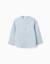 Chemise à manches longues en lin et coton avec col mao Blanc+Bleu clair+Bleu foncé+Jaune clair+Vert 5 - vertbaudet enfant 