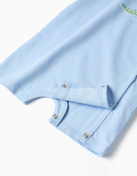 Combishort en coton avec imprimé crocodile Bleu clair 4 - vertbaudet enfant 