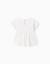 T-shirt en coton avec ourlet à volants Blanc+Rose 2 - vertbaudet enfant 