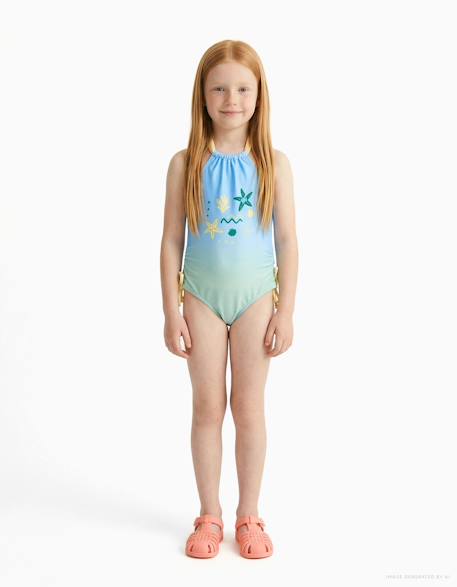 Fille-Maillot de bain-Maillot une pièce-Maillot de bain avec imprimé marin et paillettes
