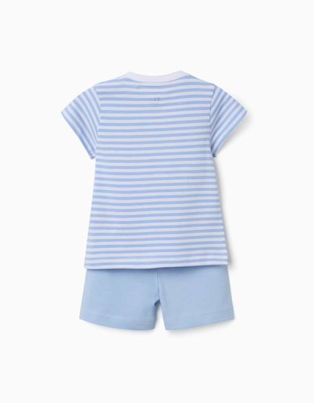 Pyjama en coton avec imprimé alligator Bleu clair 2 - vertbaudet enfant 