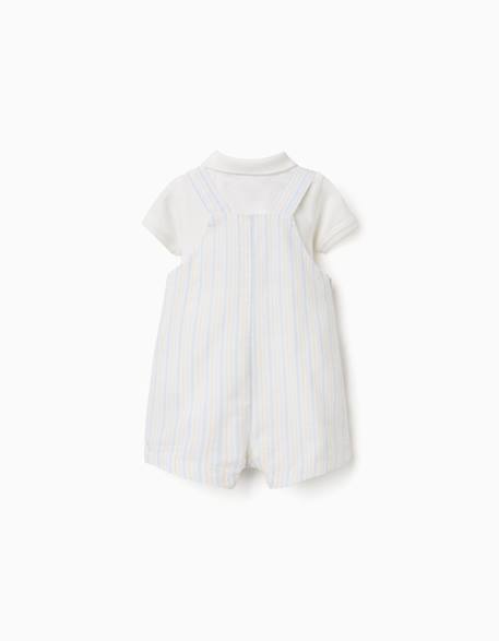 Body en coton + salopette à rayures b&s Bleu clair 3 - vertbaudet enfant 