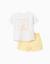T-shirt avec imprimé étoile de mer + short en coton Jaune clair 1 - vertbaudet enfant 