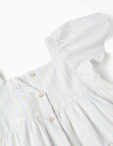 Robe en coton à rayures et doublure b&s Bleu clair 4 - vertbaudet enfant 