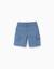 Short midi en sergé avec poches cargo Bleu 1 - vertbaudet enfant 