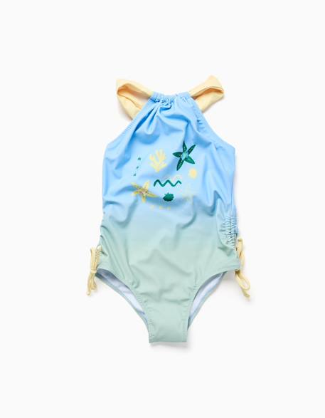 Maillot de bain avec imprimé marin et paillettes Bleu clair 2 - vertbaudet enfant 