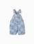 Salopette courte en jean à carreaux Bleu clair 1 - vertbaudet enfant 