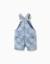 Salopette courte en jean à carreaux Bleu clair 2 - vertbaudet enfant 