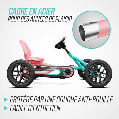 Kart à pédales pour enfants, 3+ ans, buddy lua Pink/mint 5 - vertbaudet enfant 