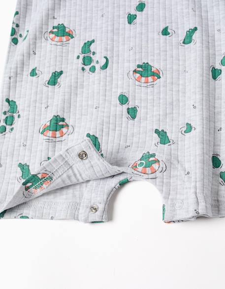Combishort côtelé avec motif alligator Gris clair 4 - vertbaudet enfant 