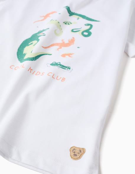 Pyjama en coton à manches courtes et imprimé alligator Blanc 3 - vertbaudet enfant 