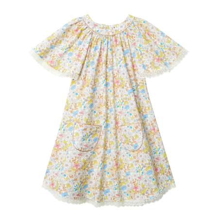 Fille-Robe cérémonie  fleurie   à manches papillon  butterfly