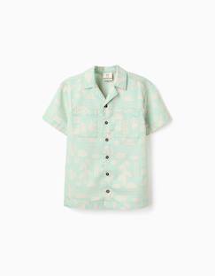 Chemise en coton à manches courtes et motif de plage  - vertbaudet enfant