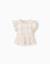 Blouse en coton à carreaux avec volants b&s Blanc 2 - vertbaudet enfant 