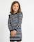 Robe manches longues 100% coton fille Fond naturel raye indigo 1 - vertbaudet enfant 