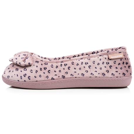 Chaussons ballerines microvelours semelle ergonomique soutien voûte plantaire Léopard blush 4 - vertbaudet enfant 