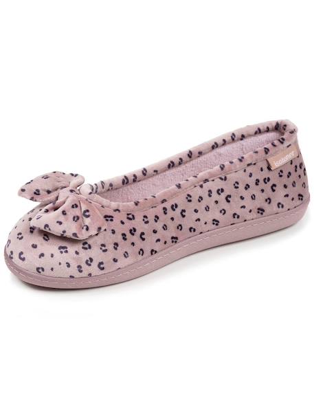 Chaussons ballerines microvelours semelle ergonomique soutien voûte plantaire Léopard blush 6 - vertbaudet enfant 