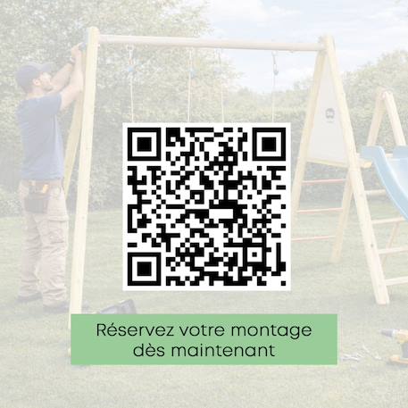 Portique balançoire toboggan, face à face et nacelle - techwood marcy Bleu 5 - vertbaudet enfant 