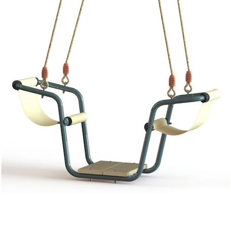 Portique balançoire toboggan, face à face et nacelle - techwood marcy Bleu 3 - vertbaudet enfant 