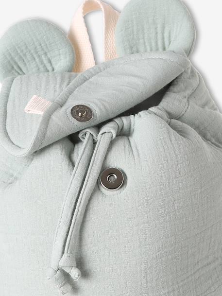 Sac à dos personnalisable en gaze de coton animation oreilles bleu nuit+léopard+multicolore+rose poudré+vert sauge 22 - vertbaudet enfant 
