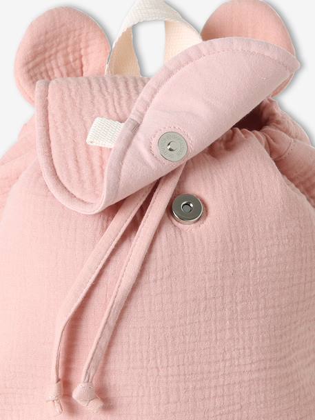 Sac à dos personnalisable en gaze de coton animation oreilles bleu nuit+léopard+multicolore+rose poudré+vert sauge 17 - vertbaudet enfant 