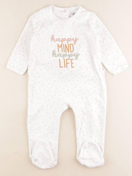 Pyjama velours - 18 mois Blanc 1 - vertbaudet enfant 