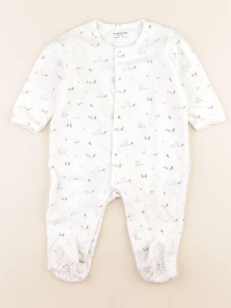 Pyjama velours - 12 mois Blanc 1 - vertbaudet enfant 