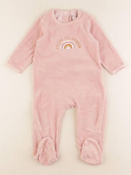 Pyjama velours - 18 mois Rose 1 - vertbaudet enfant 