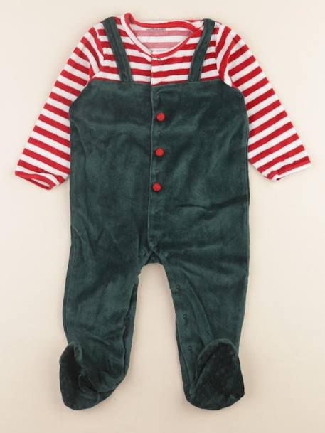 Pyjama velours - 18 mois Vert 1 - vertbaudet enfant 