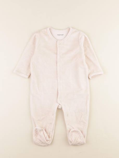 Pyjama velours - 12 mois Rose 1 - vertbaudet enfant 