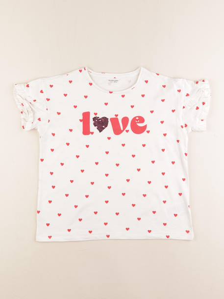 Tee-shirt - 12 ans Blanc, rouge 1 - vertbaudet enfant 